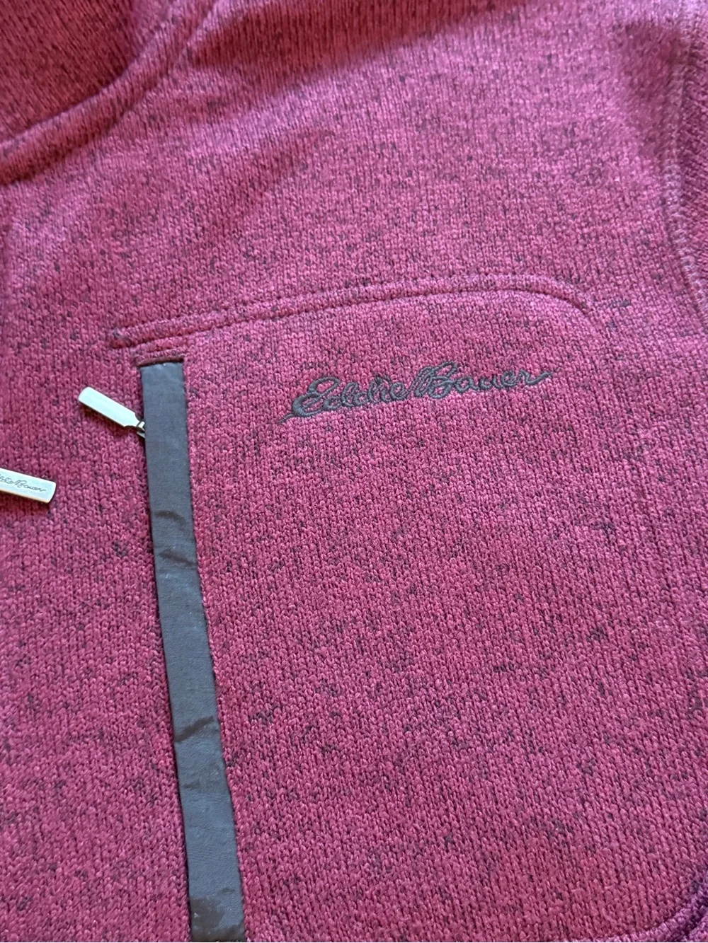 Eddie Bauer Men's Zip-Neck Fleece Pullover - Wine